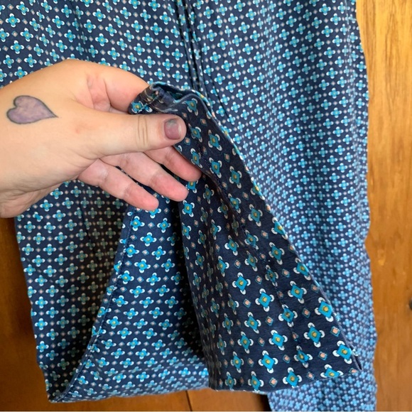 Lands end lounge pants size large women’s blue diamond print tie waist - Picture 4 of 14